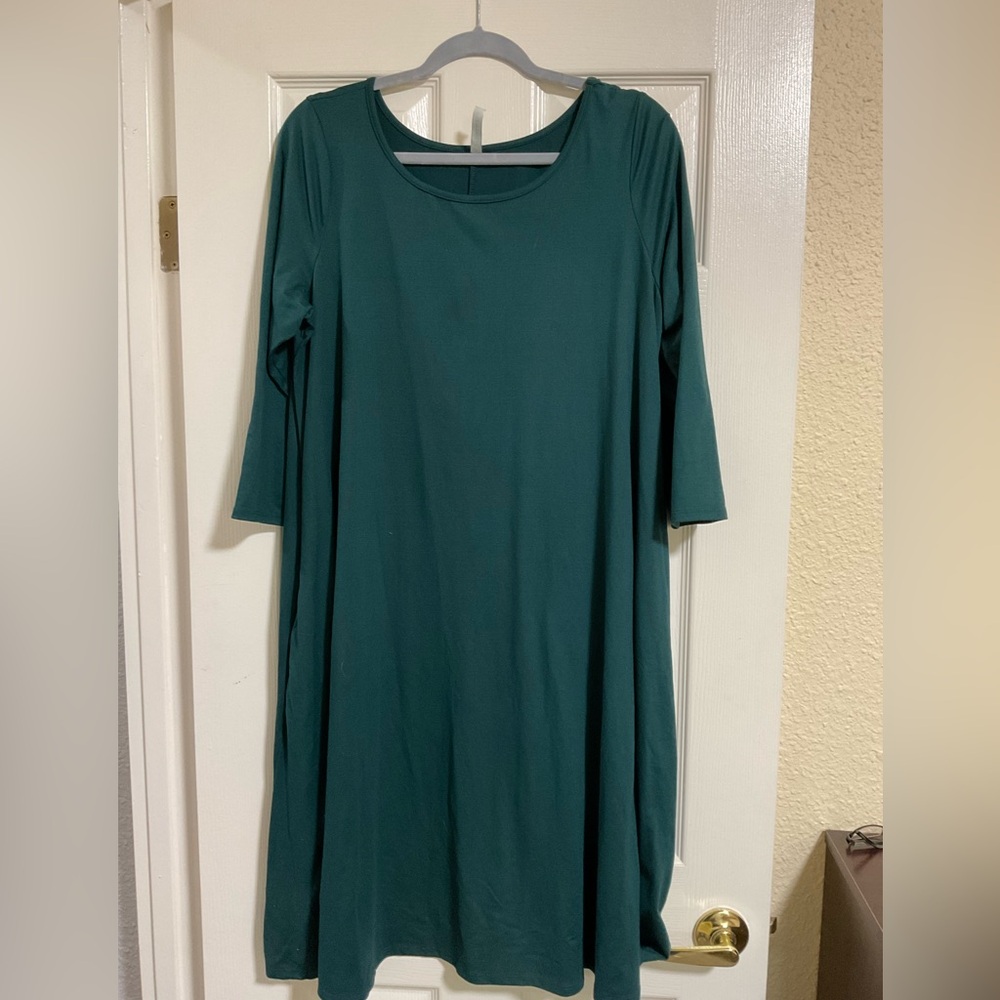 Piphany Deep Green Long Sleeve Dress